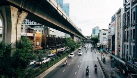 Streets under the Skyline in Bangkok, Thailand